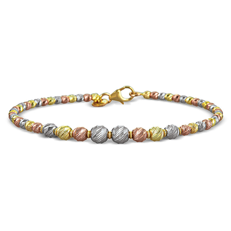 Moon Cut Bead Bangle - Graduated