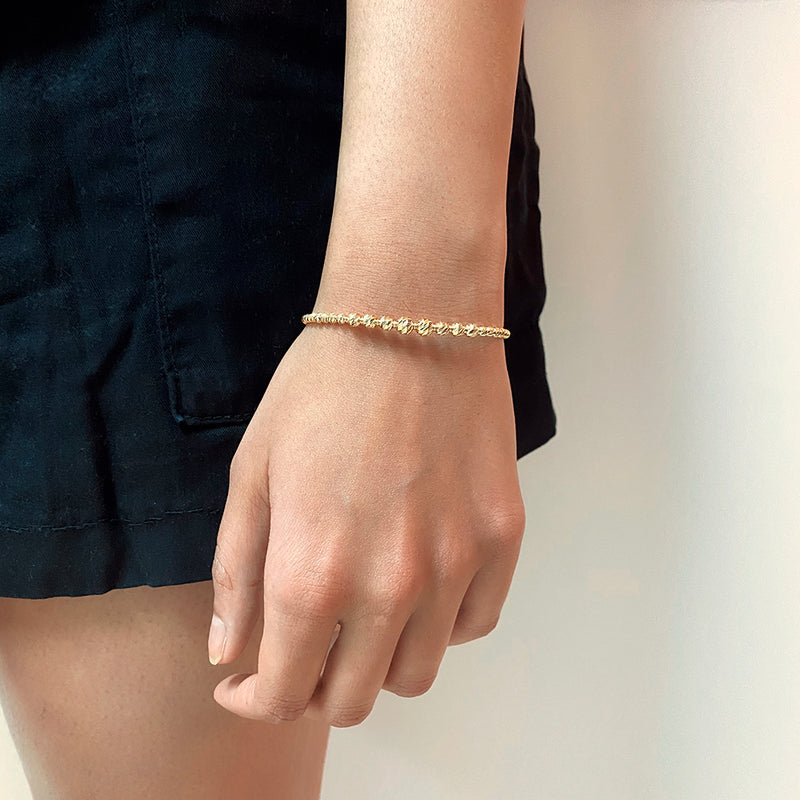 Moon Cut Bead Bangle - Graduated