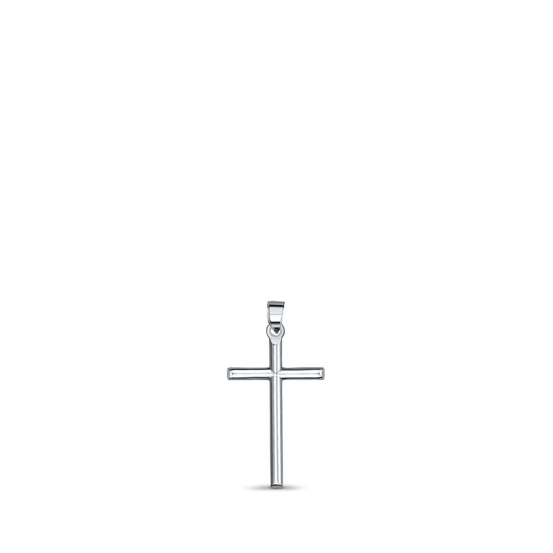 Plain White Gold Cross - Small