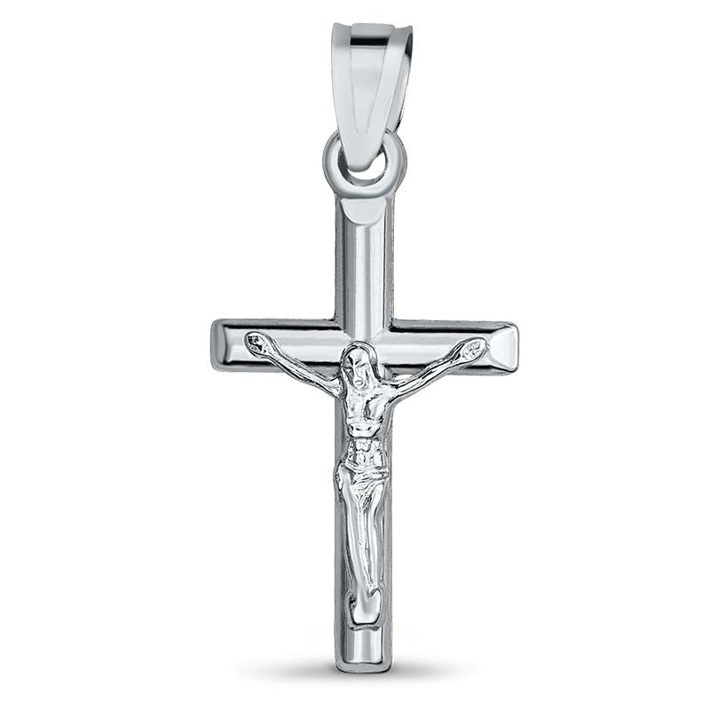 Simple Cross Pendant in White Gold