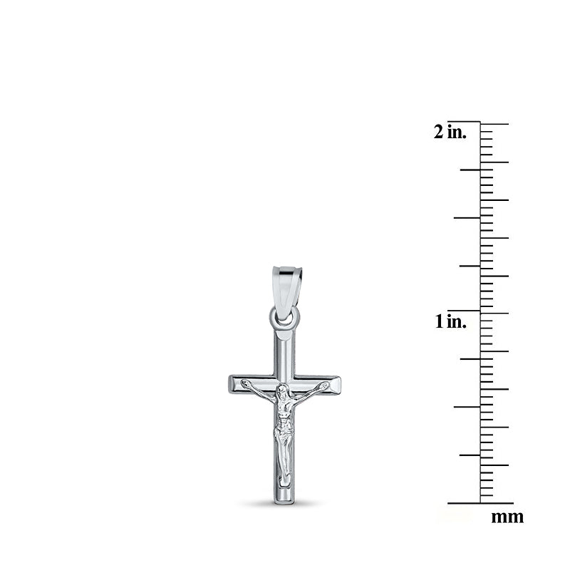 Simple Cross Pendant in White Gold