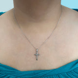 Simple Cross Pendant in White Gold