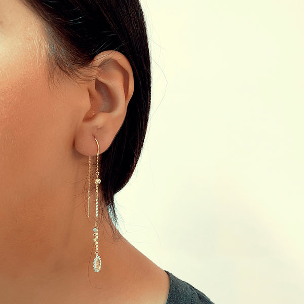 TRI-COLOR GUADALUPE THREAD EARRINGS