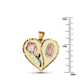 HEART WITH FLOWER GUADALUPE PENDANT