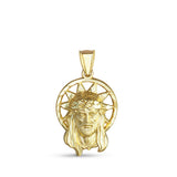 Jesus face pendant with halo - large
