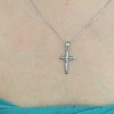 Simple Cross Pendant in White Gold