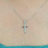 Plain White Gold Cross - Small